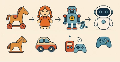 از چرخ‌دنده تا چیپست: سیر تکامل اسباب‌بازی‌ها